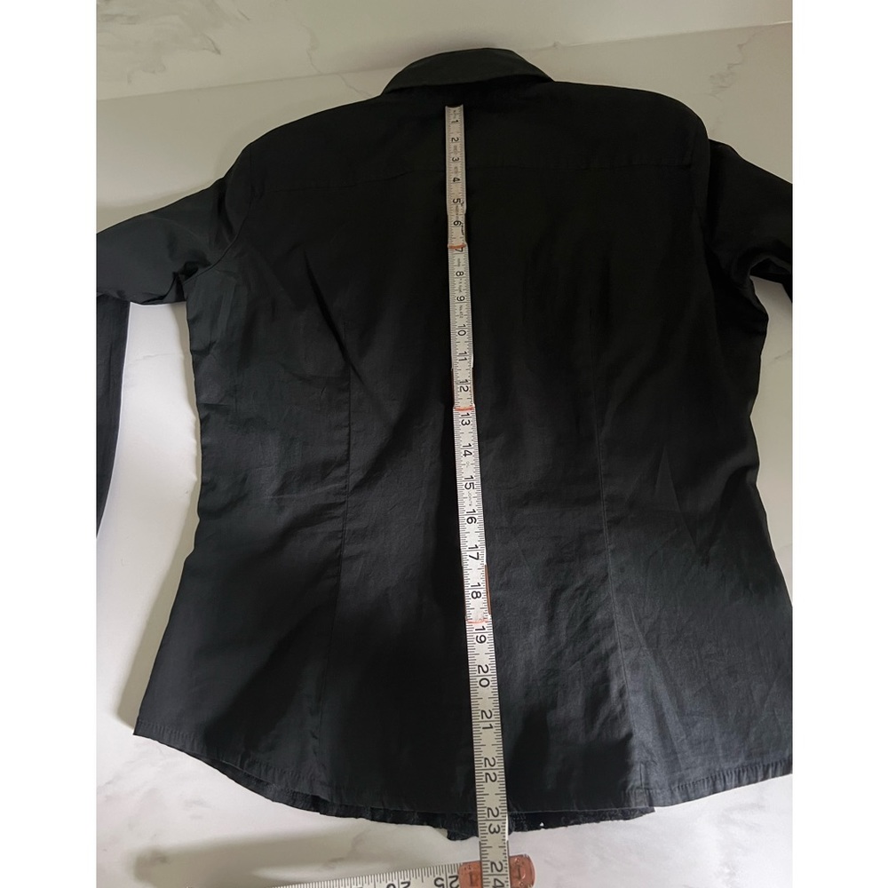 Sisley black blouse, size M, fits like a small ( see measurements ) - Picture 8 of 15